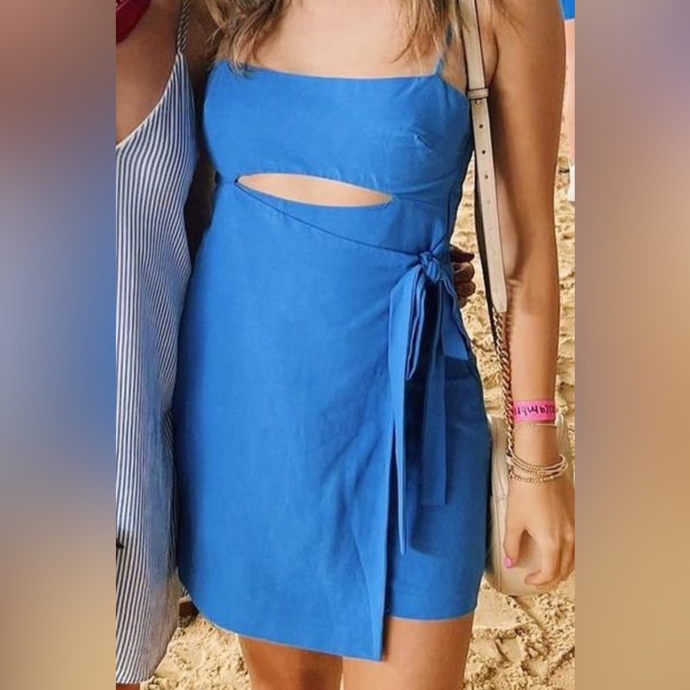 ZARA Blue Cut out dress